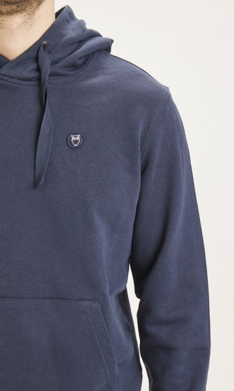 Elm Zip Hood Basic Badge Sweat - dark denim